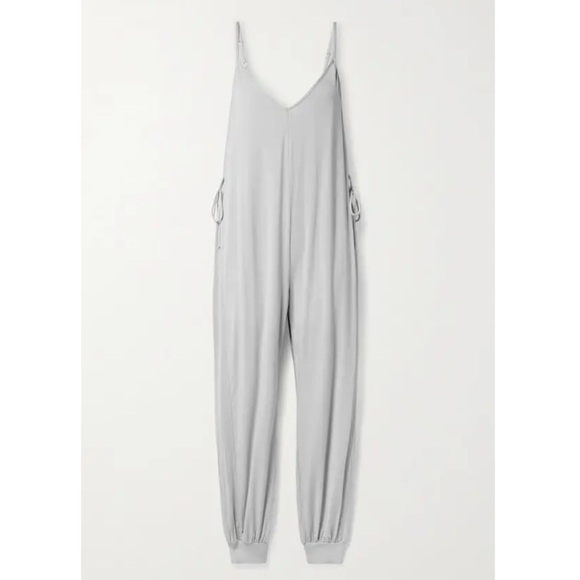 EBERJEY Finley Knotted Stretch-Jersey Jumpsuit in Soft Gray - Picture 5 of 14